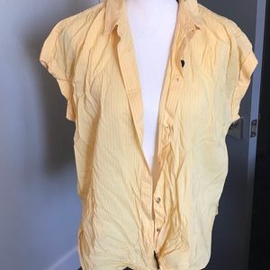 Yellow striped button up